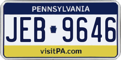 PA license plate JEB9646