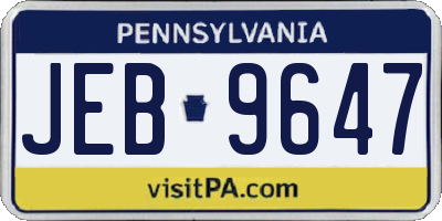PA license plate JEB9647