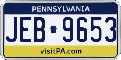 PA license plate JEB9653