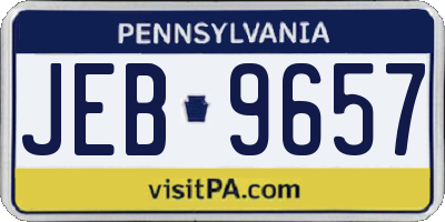 PA license plate JEB9657