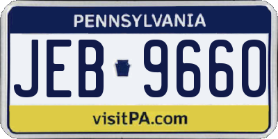PA license plate JEB9660