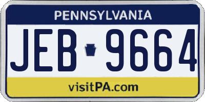 PA license plate JEB9664