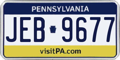 PA license plate JEB9677