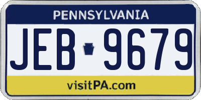 PA license plate JEB9679