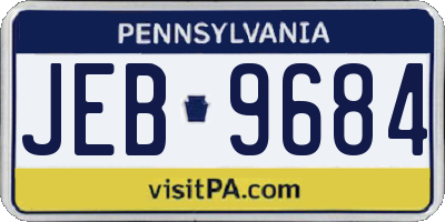 PA license plate JEB9684