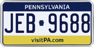 PA license plate JEB9688