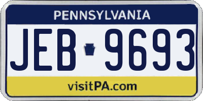 PA license plate JEB9693