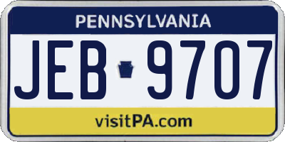 PA license plate JEB9707
