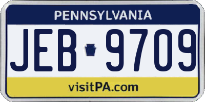 PA license plate JEB9709