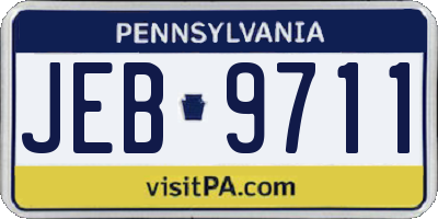 PA license plate JEB9711