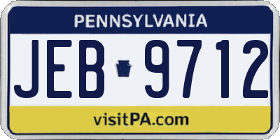 PA license plate JEB9712