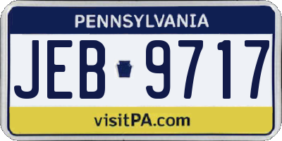 PA license plate JEB9717