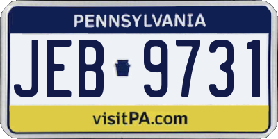 PA license plate JEB9731