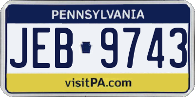 PA license plate JEB9743