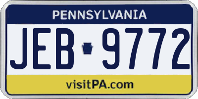 PA license plate JEB9772
