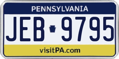 PA license plate JEB9795