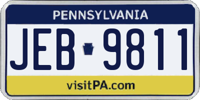 PA license plate JEB9811