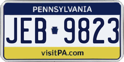 PA license plate JEB9823