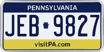 PA license plate JEB9827