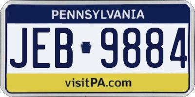 PA license plate JEB9884