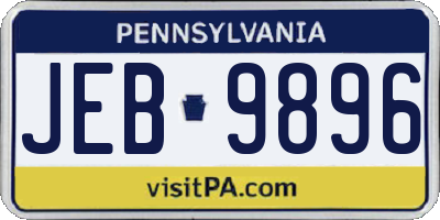 PA license plate JEB9896