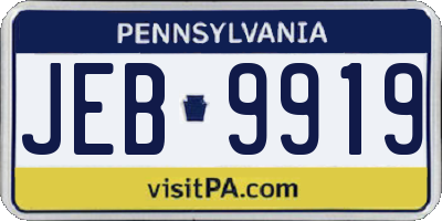 PA license plate JEB9919