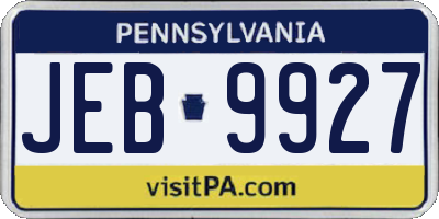 PA license plate JEB9927