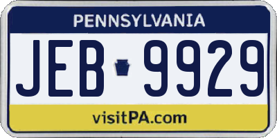 PA license plate JEB9929