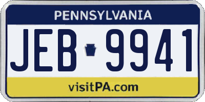 PA license plate JEB9941