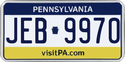 PA license plate JEB9970