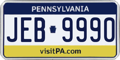 PA license plate JEB9990