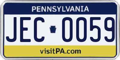 PA license plate JEC0059