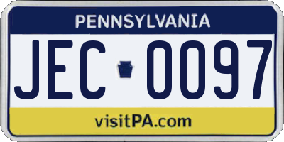 PA license plate JEC0097