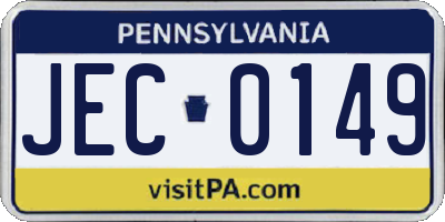 PA license plate JEC0149