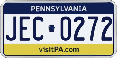 PA license plate JEC0272