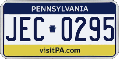 PA license plate JEC0295