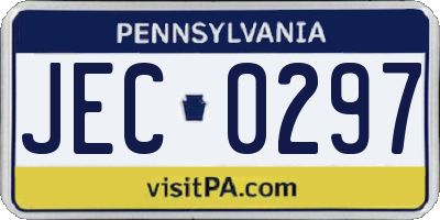 PA license plate JEC0297
