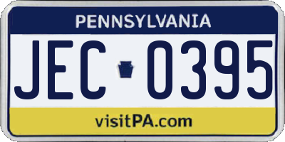 PA license plate JEC0395