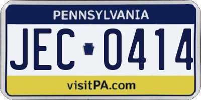PA license plate JEC0414