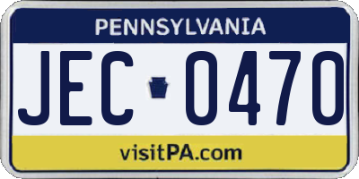 PA license plate JEC0470