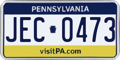 PA license plate JEC0473