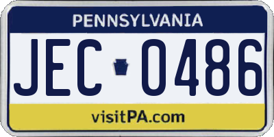 PA license plate JEC0486