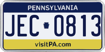 PA license plate JEC0813