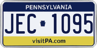 PA license plate JEC1095