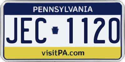 PA license plate JEC1120