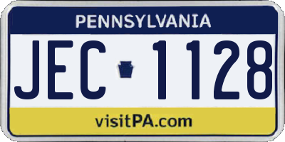 PA license plate JEC1128