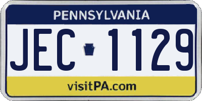 PA license plate JEC1129