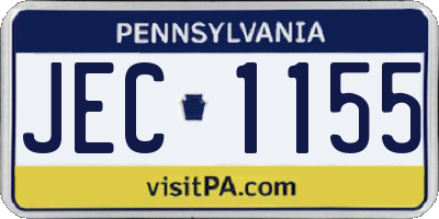 PA license plate JEC1155