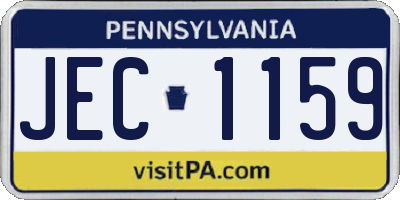 PA license plate JEC1159