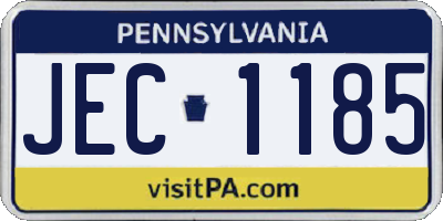 PA license plate JEC1185